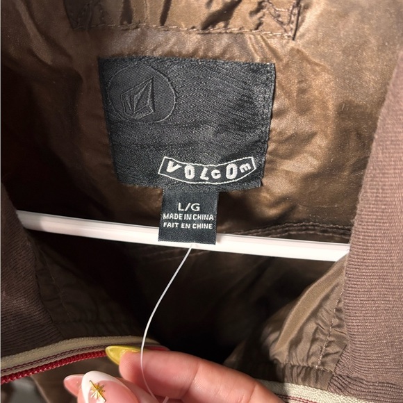 Volcom Windbreaker Jacket Men’s L Brown Full Zip Lightweight Streetwear NWOT - Picture 3 of 5